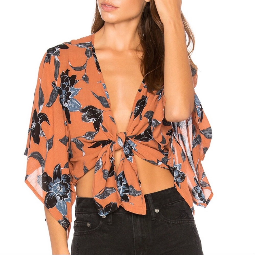 Faithfull the Brand Olsen Orange Tie Top